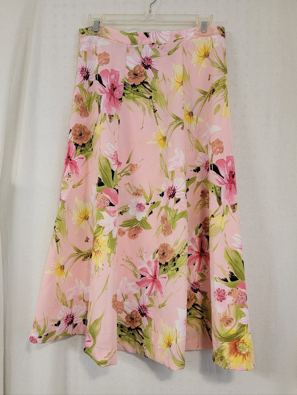 Southern Lady Pink Floral A-Line Skirt